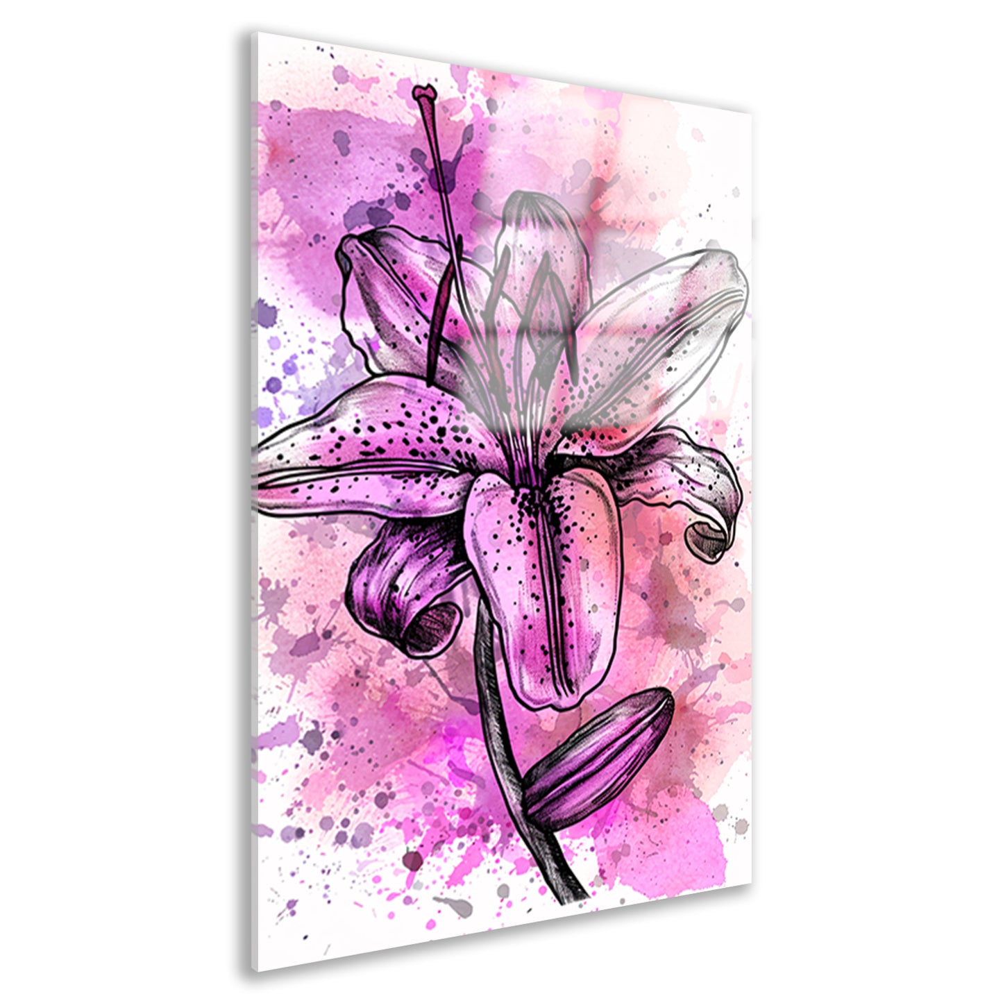 Abstracte bloem in levendige roze tinten acrylglas