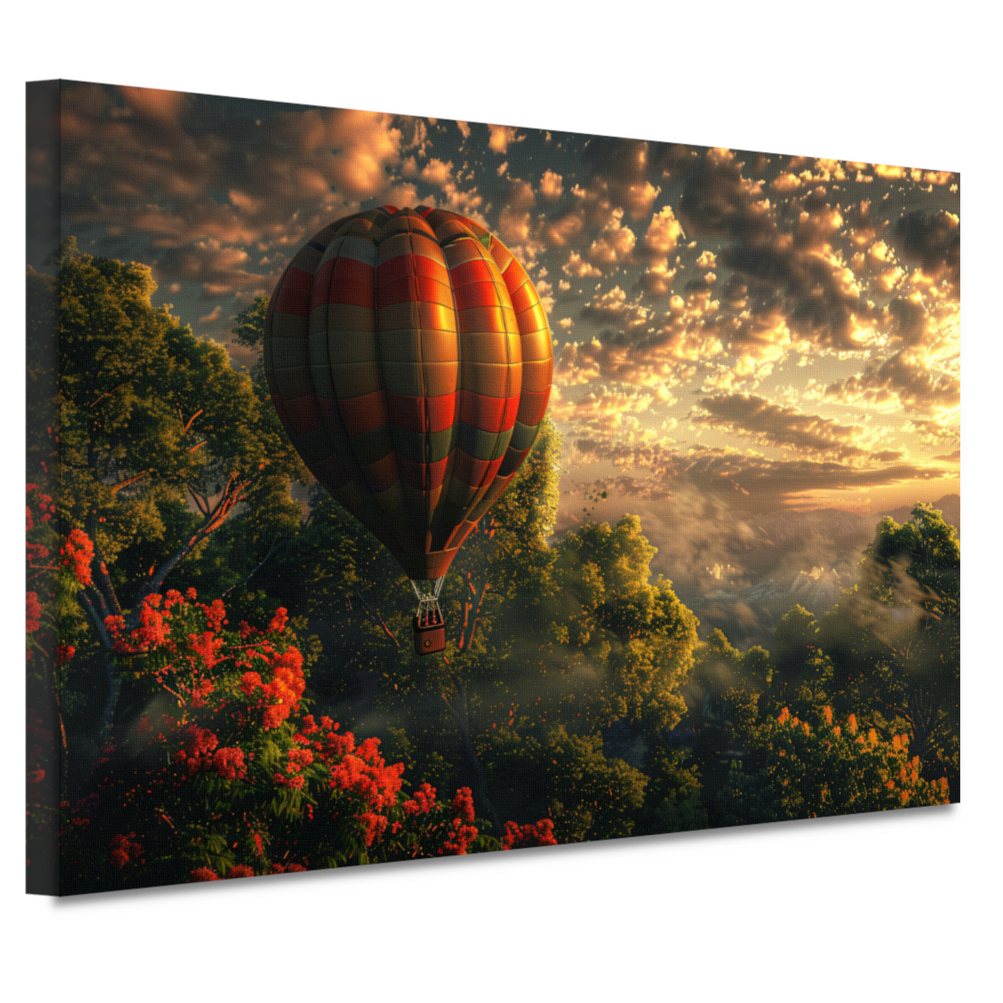 Kleurrijke Ballonvaart in de Avondschemering canvas