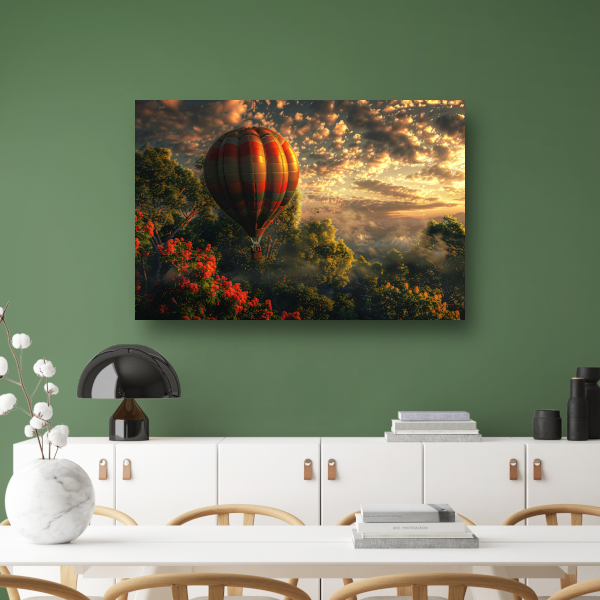 Kleurrijke Ballonvaart in de Avondschemering canvas