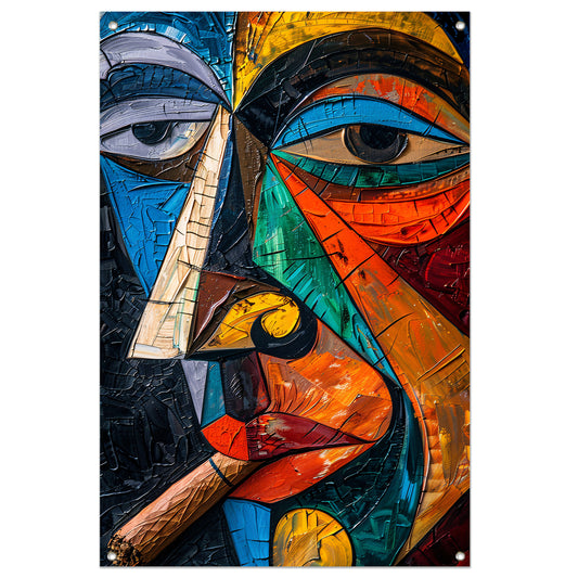 Abstract Kubistisch Portret van Roker tuinposter