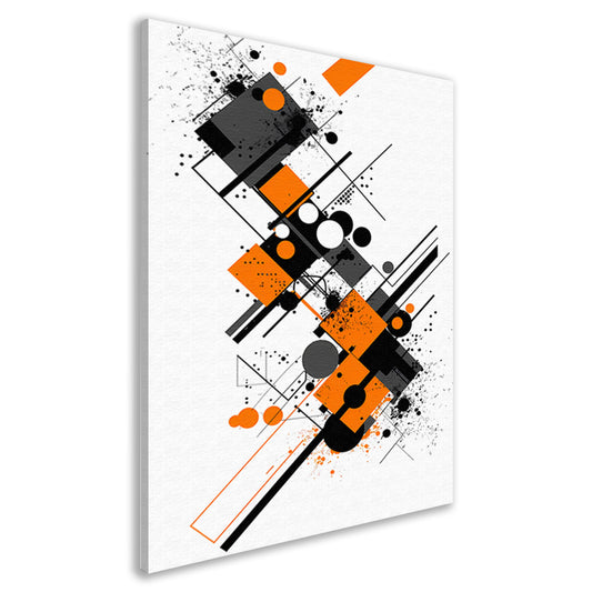 Abstract Kunstwerk met Oranje en Zwarte Vormen canvas