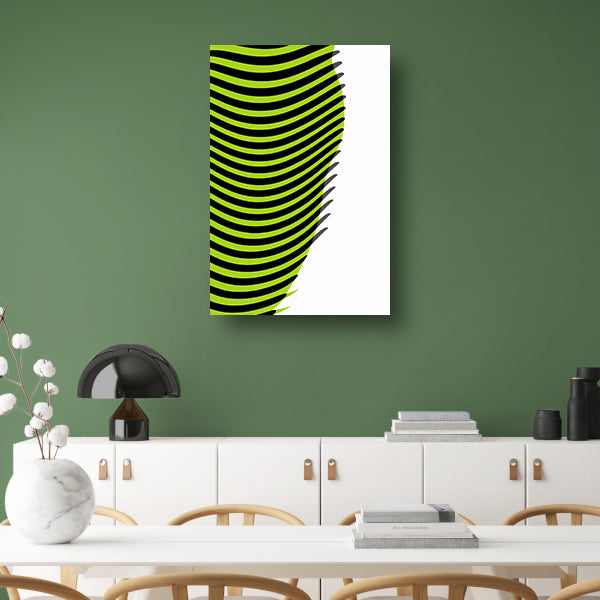 Abstracte lijnen met groene en zwarte golven canvas