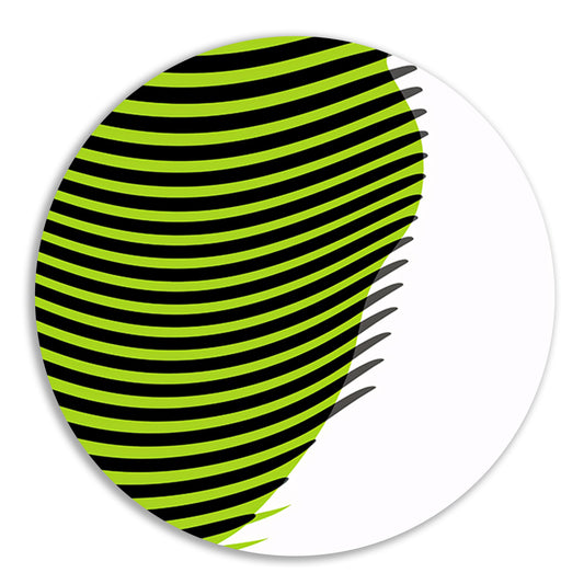 Abstracte lijnen met groene en zwarte golven aluminium muurcirkel