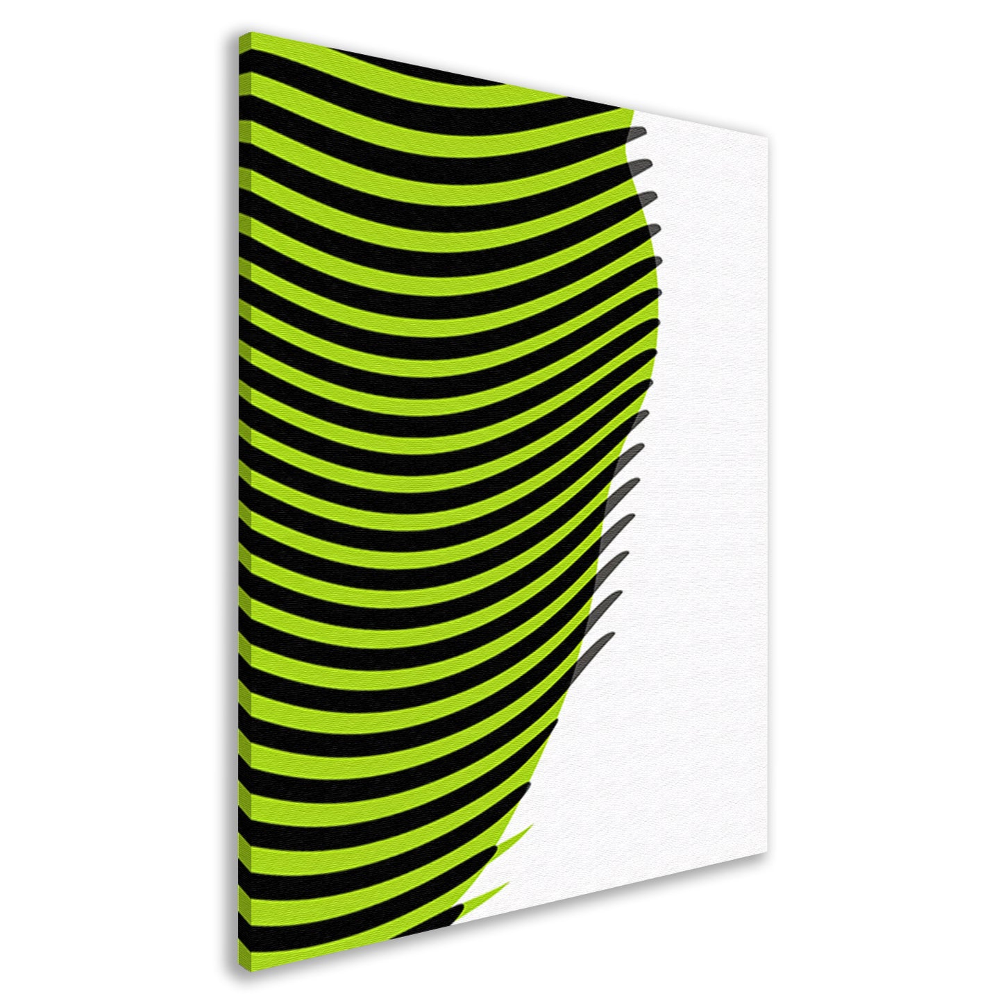 Abstracte lijnen met groene en zwarte golven canvas
