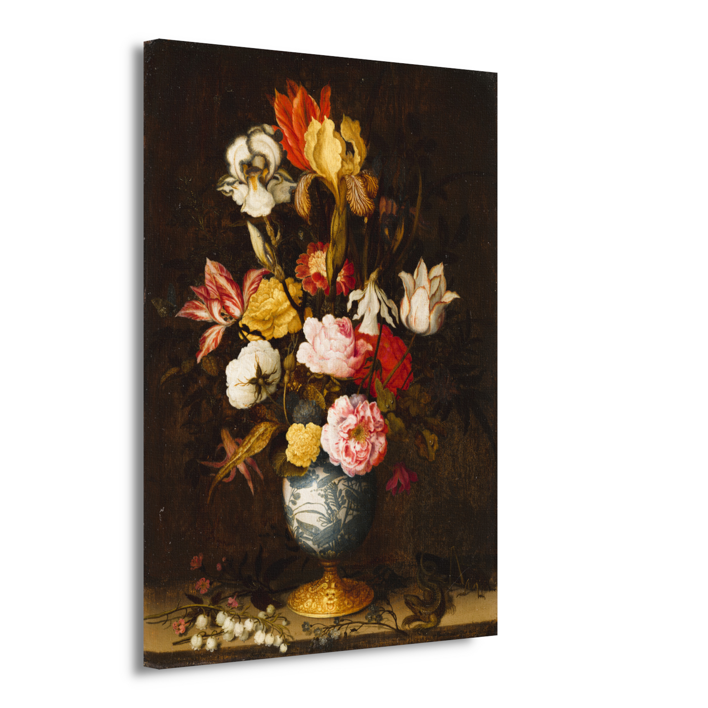 Bloemen in een Wan-Li Vaas - Balthasar van der Ast canvas