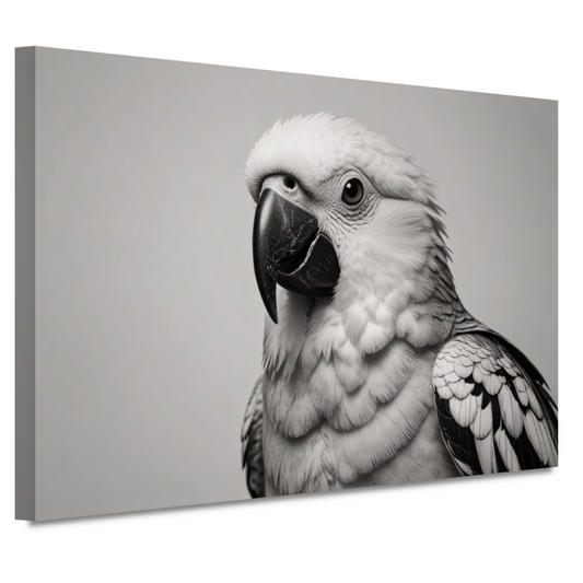 Minimalistische Kaketoe in Zwart-Wit canvas