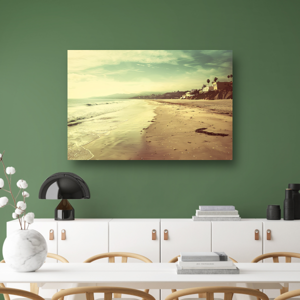 Impressionistisch Strand met Huizen poster