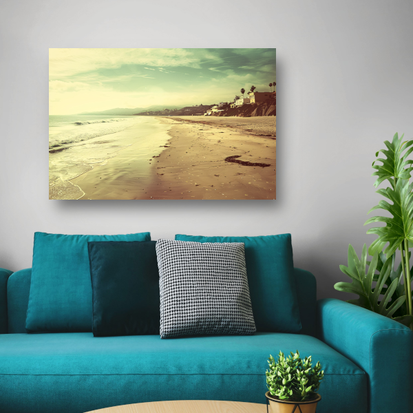 Impressionistisch Strand met Huizen poster