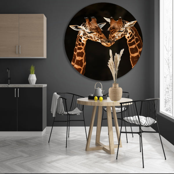 Twee giraffen tegen donkere achtergrond forex muurcirkel