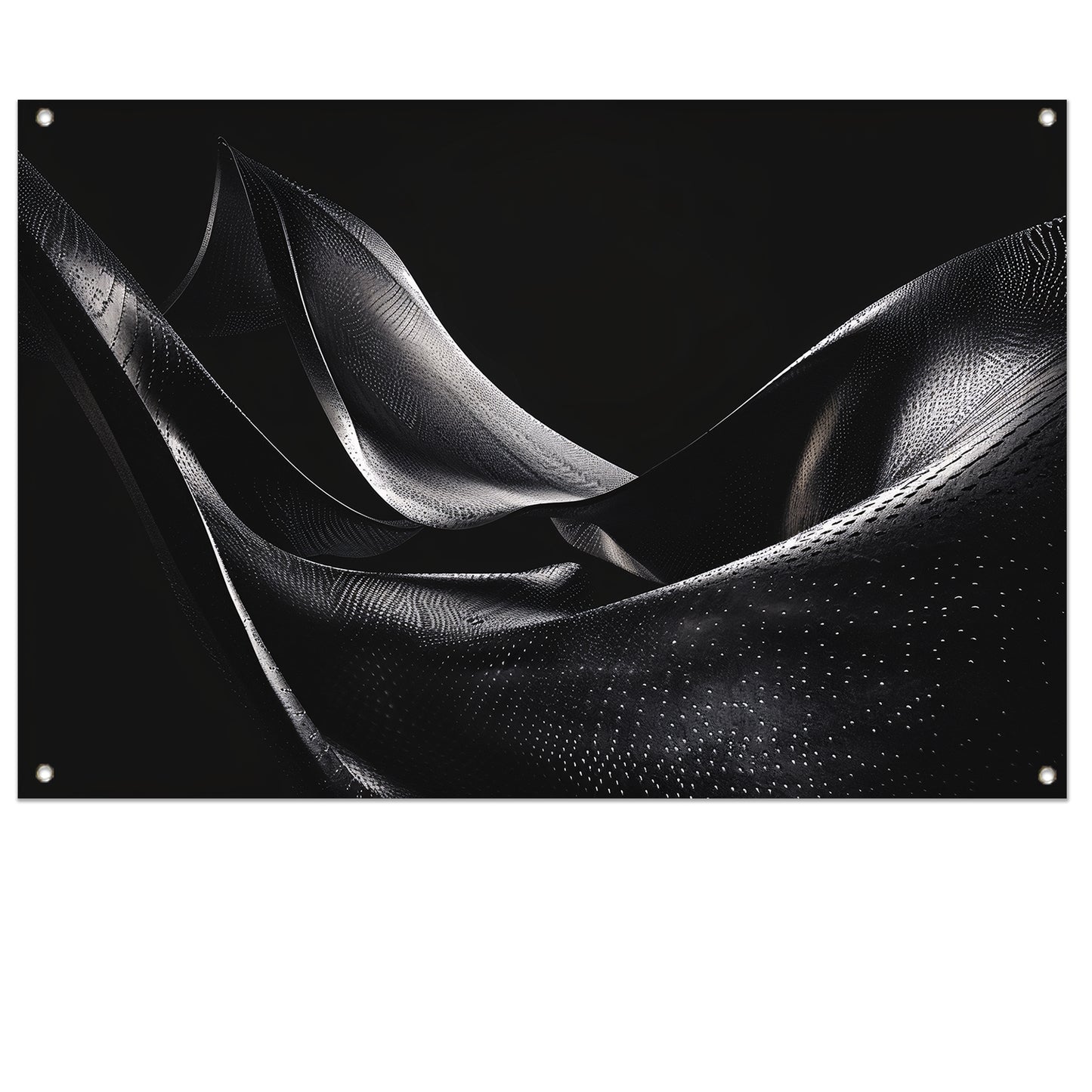 Abstracte golvende vormen in monochrome tinten tuinposter