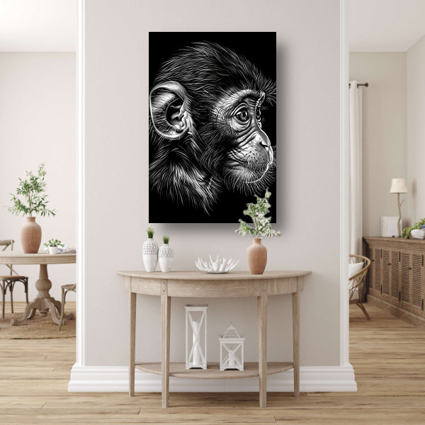 Jonge Aap Met Doordringende Blik poster