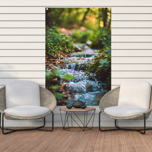 Kristalhelder Beekje in Groen Bos tuinposter