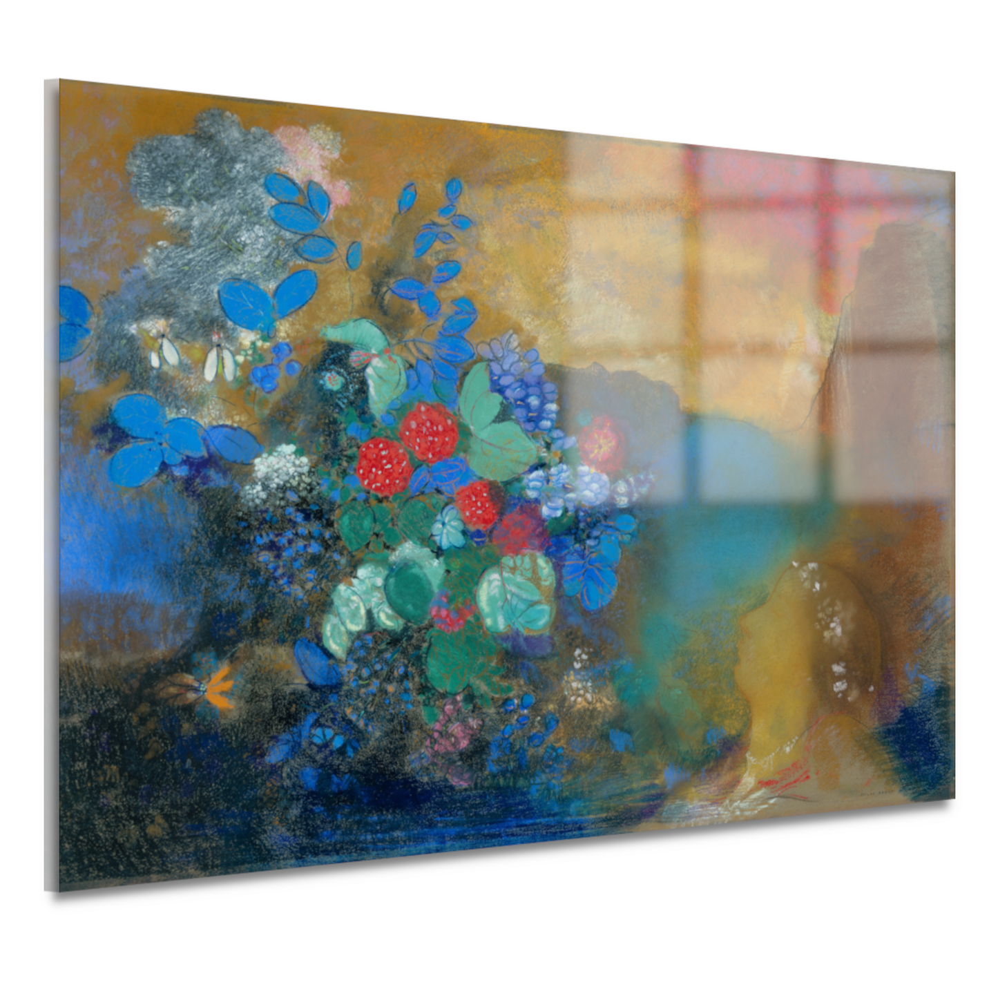 Ophelia tussen de bloemen - Odilon Redon acrylglas