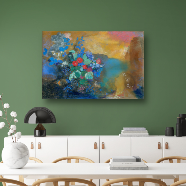 Ophelia tussen de bloemen - Odilon Redon acrylglas