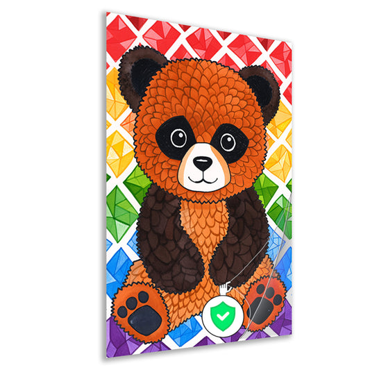Kleurrijk Pop Art Panda met Diamanten poster