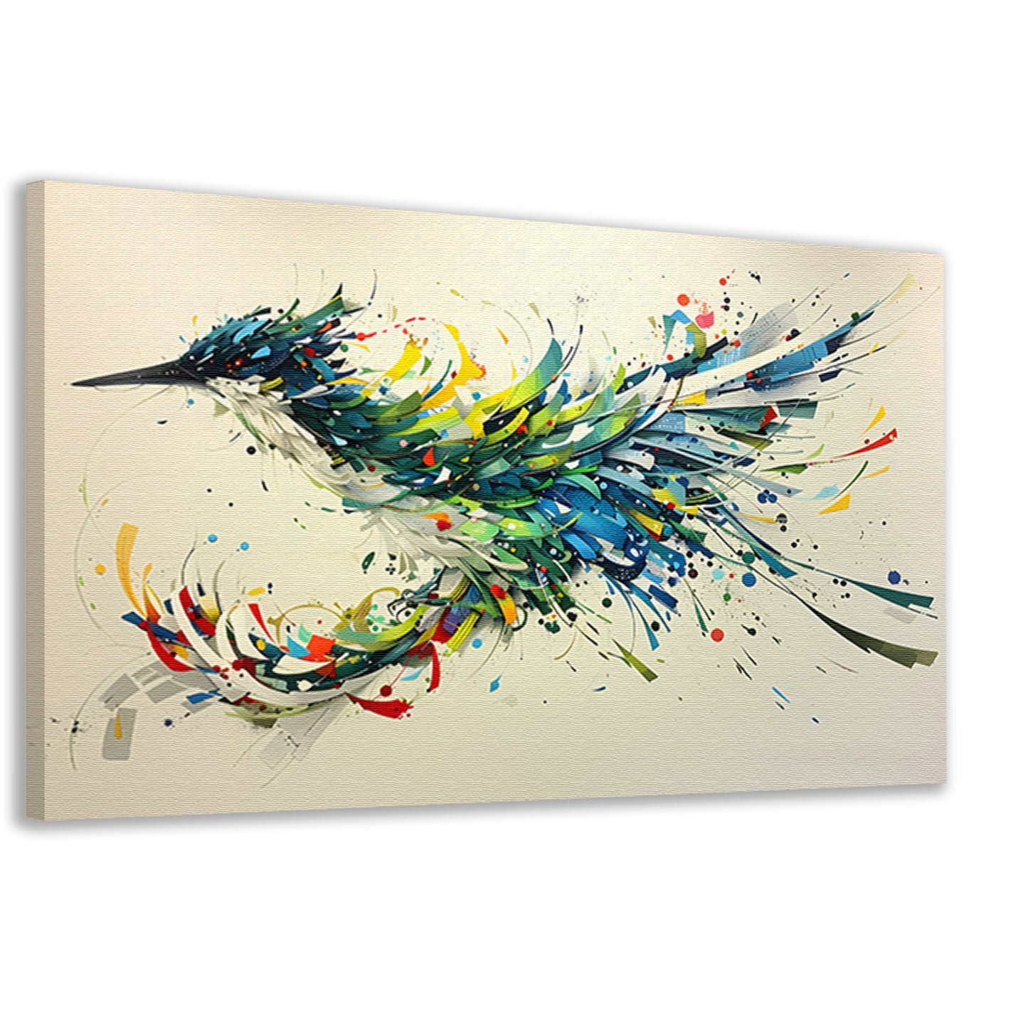 Lavendelveld met vliegende vogel canvas