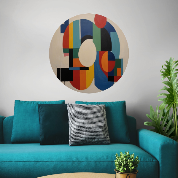 Geometrische Dans van Vorm en Kleur forex muurcirkel