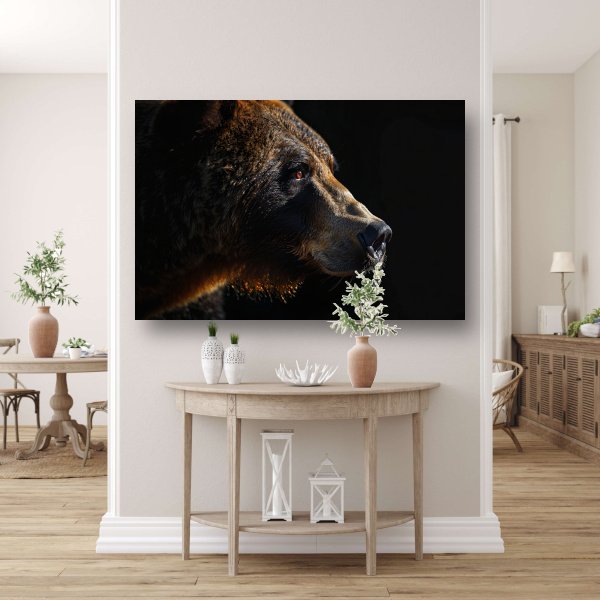 Portret van een Beer in Diepe Schaduwen canvas