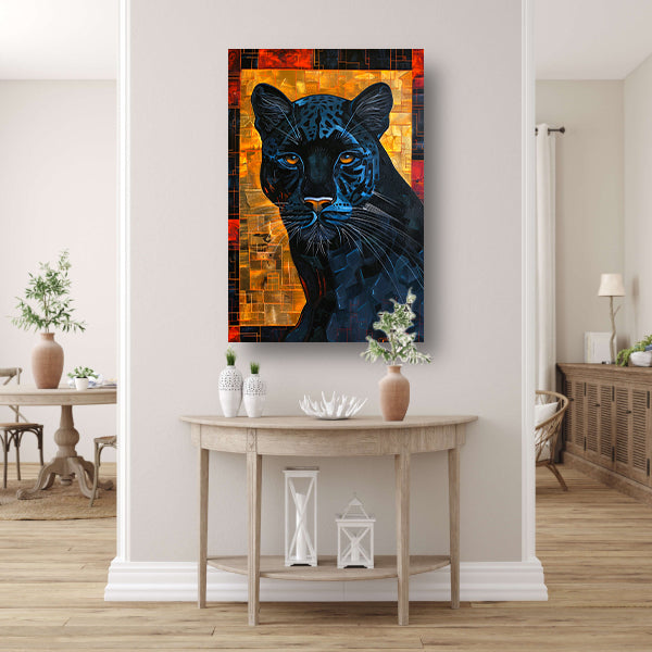 Moderne abstracte kunst van zwarte panter poster