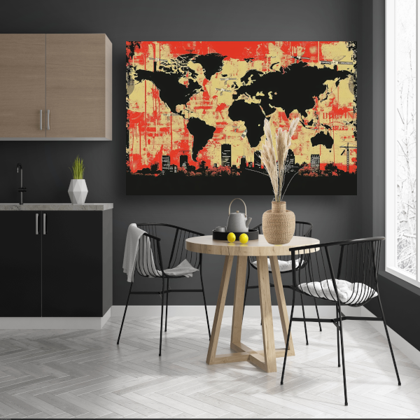 Minimalistische Wereldkaart acrylglas