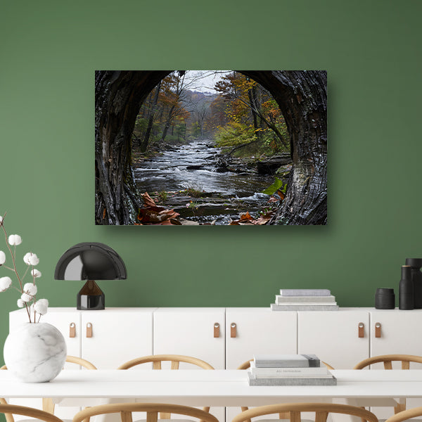 Herfstrivier omlijst door Natuurlijk Venster poster