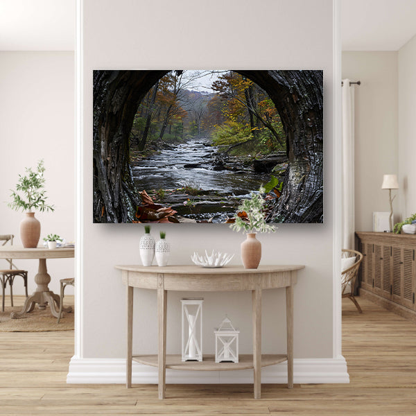 Herfstrivier omlijst door Natuurlijk Venster poster