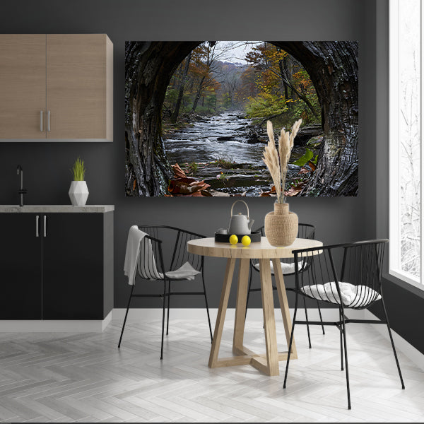 Herfstrivier omlijst door Natuurlijk Venster poster