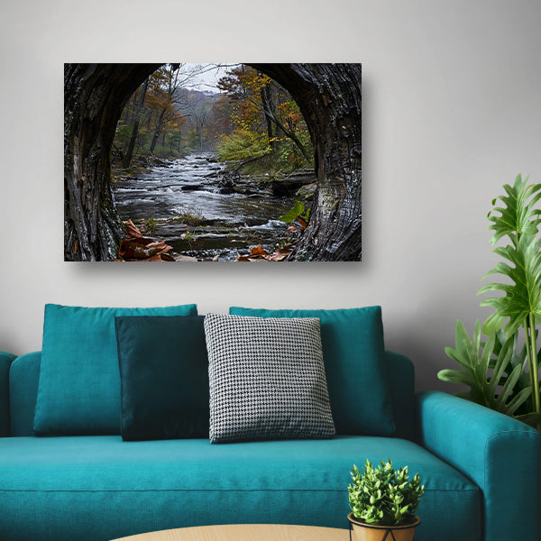 Herfstrivier omlijst door Natuurlijk Venster poster