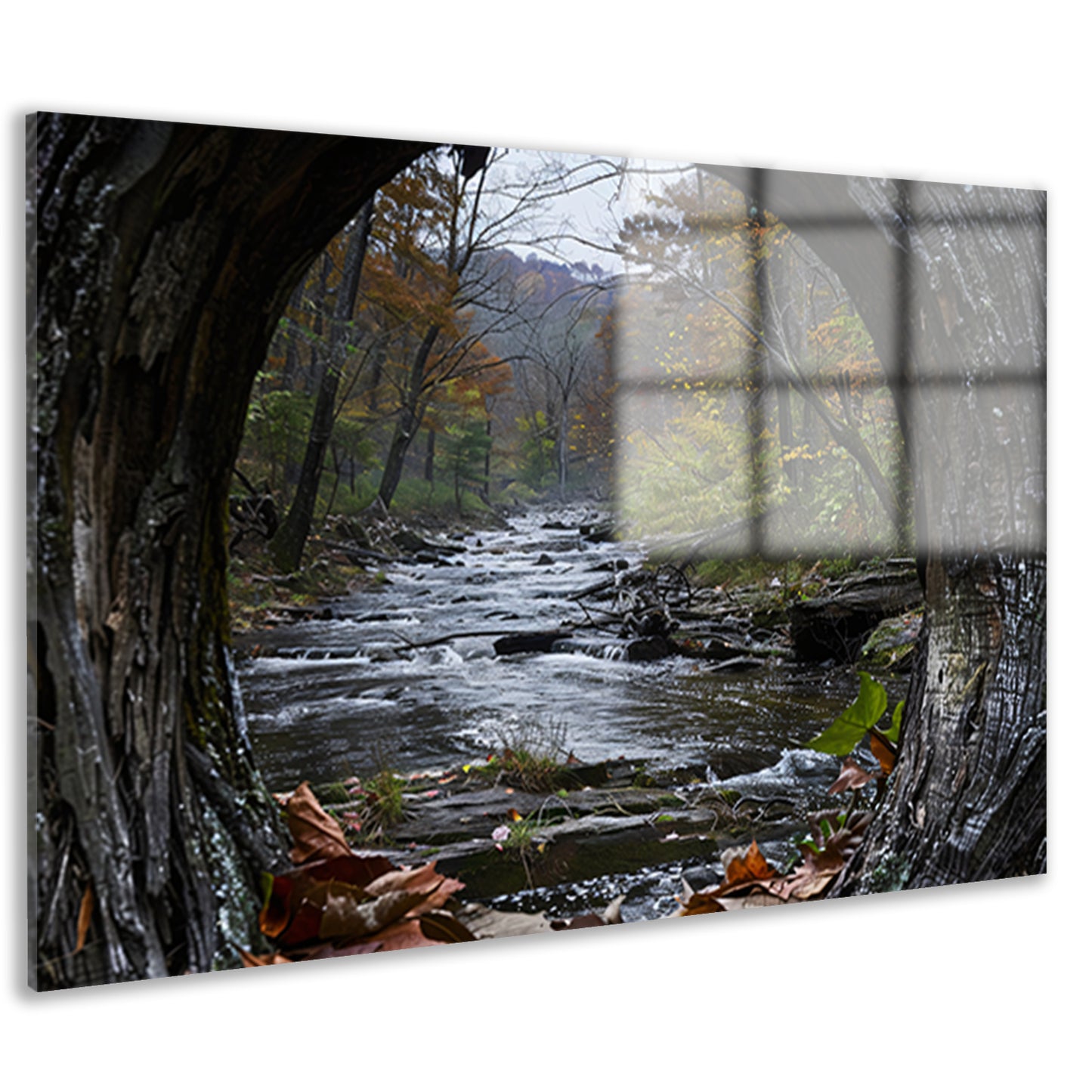 Herfstrivier omlijst door Natuurlijk Venster acrylglas