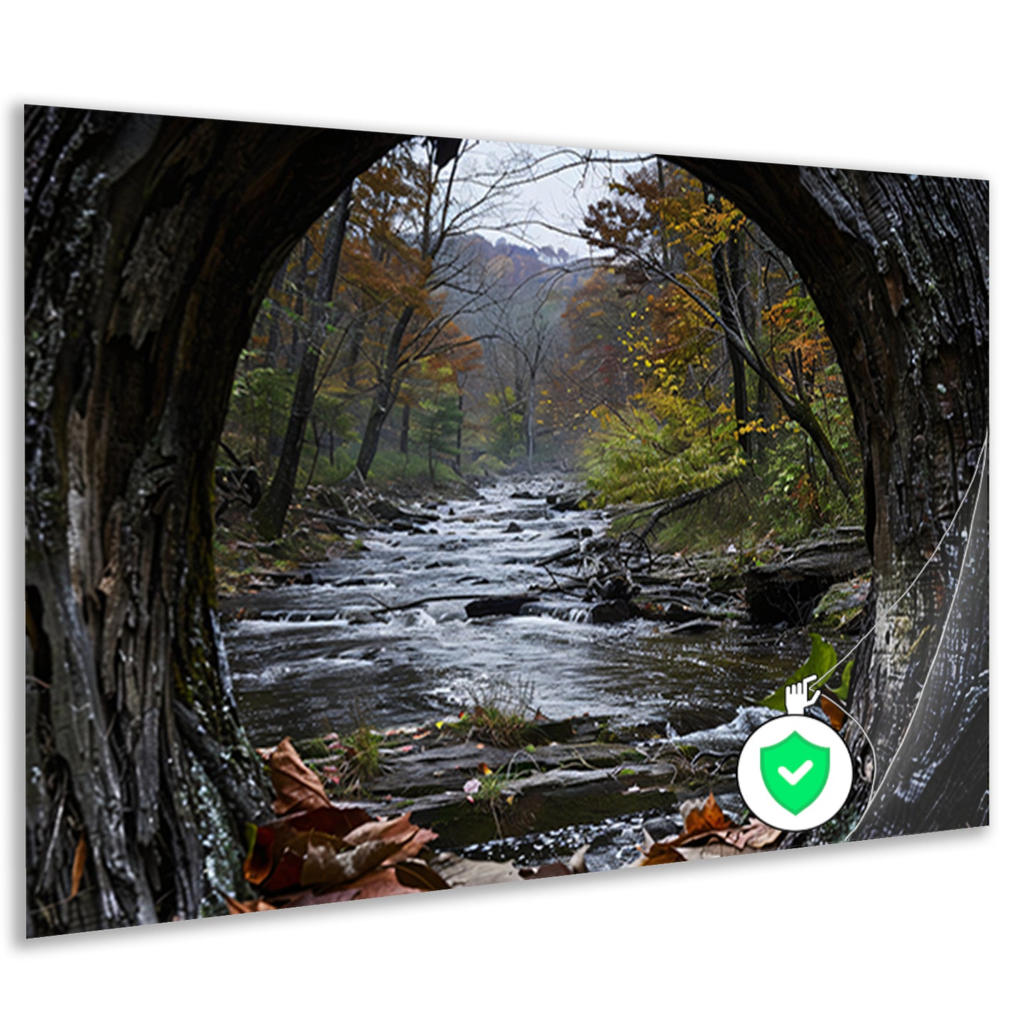 Herfstrivier omlijst door Natuurlijk Venster poster