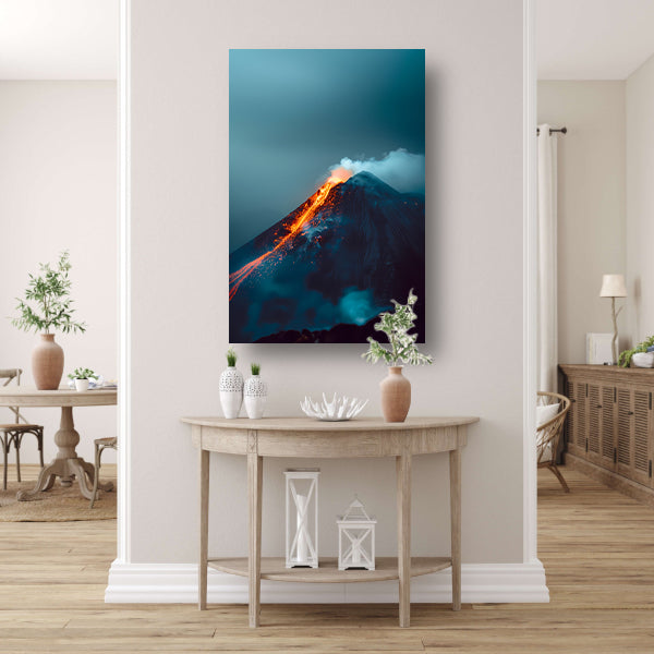 Vulkaanuitbarsting in de Nacht poster