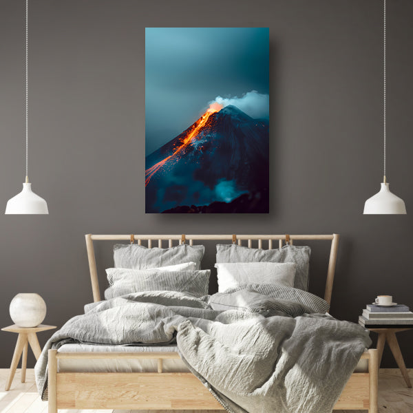 Vulkaanuitbarsting in de Nacht poster