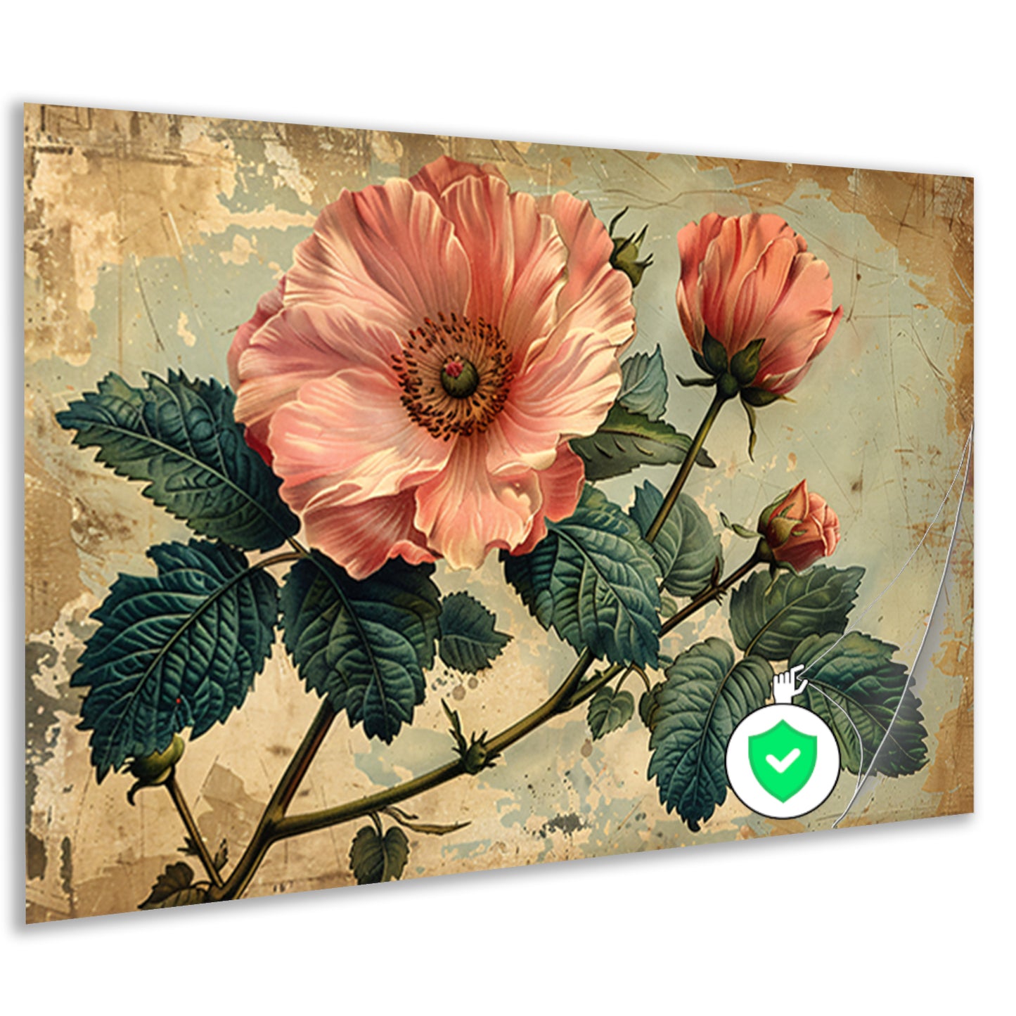 Aquarel Bloemstilleven met Roze Roos poster