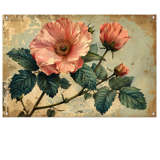 Aquarel Bloemstilleven met Roze Roos tuinposter