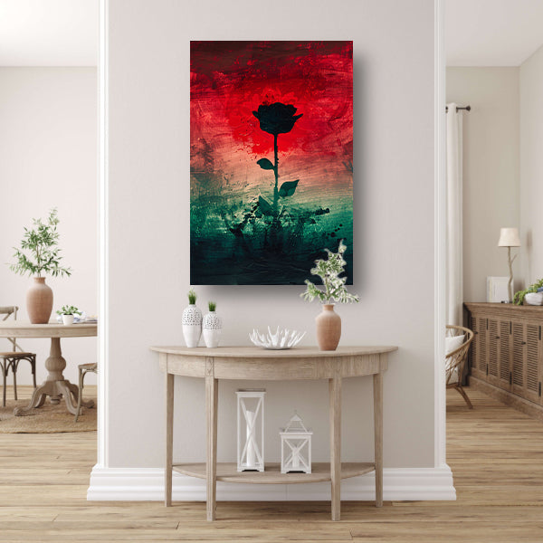 Moderne abstracte bloem met dynamische kleuren acrylglas