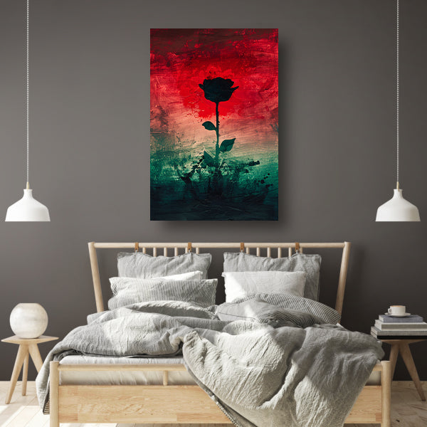 Moderne abstracte bloem met dynamische kleuren acrylglas