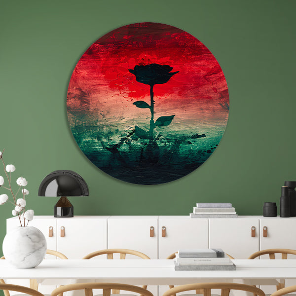 Moderne abstracte bloem met dynamische kleuren forex muurcirkel