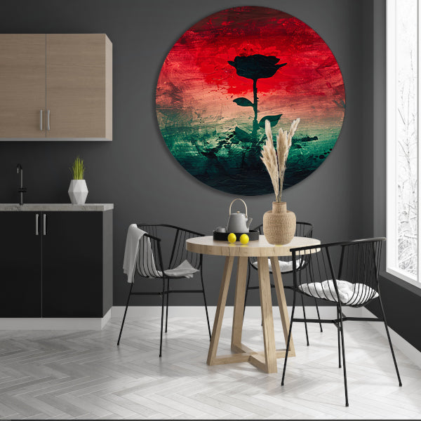 Moderne abstracte bloem met dynamische kleuren forex muurcirkel