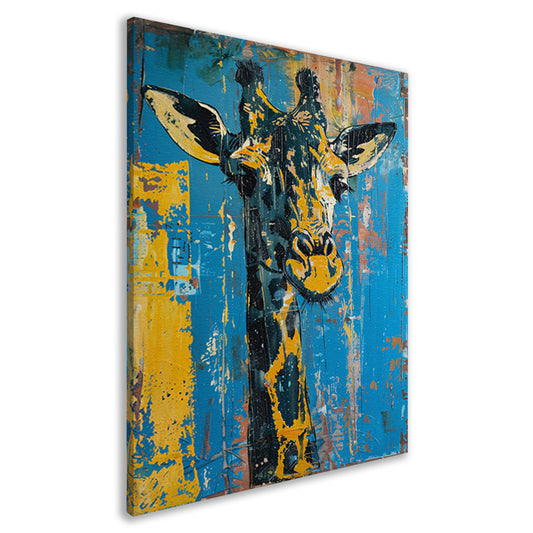 Abstracte schilderij van kleurrijke giraffe canvas
