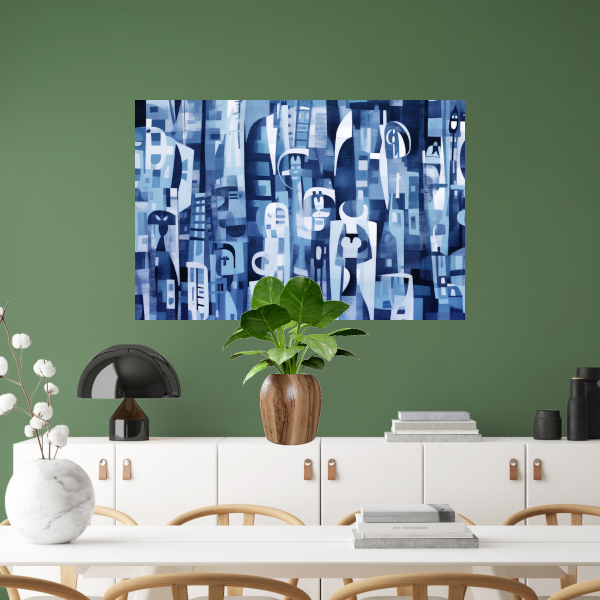 Blauwe Tinten van de Stedelijke Melodie poster