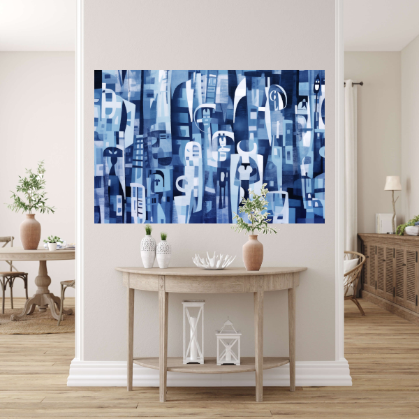 Blauwe Tinten van de Stedelijke Melodie poster