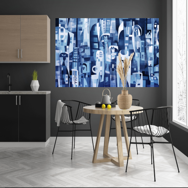 Blauwe Tinten van de Stedelijke Melodie poster