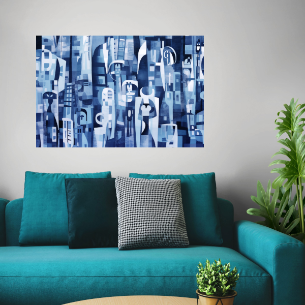 Blauwe Tinten van de Stedelijke Melodie poster