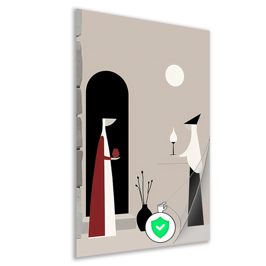 Twee Vrouwen in Minimalistisch Stijl poster