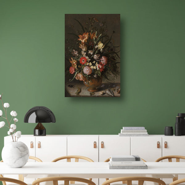 Boeket bloemen in een vaas, insecten en kleine wezens - Jacob Marrel poster