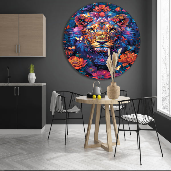 Zonnebloemen à la Van Gogh aluminium muurcirkel