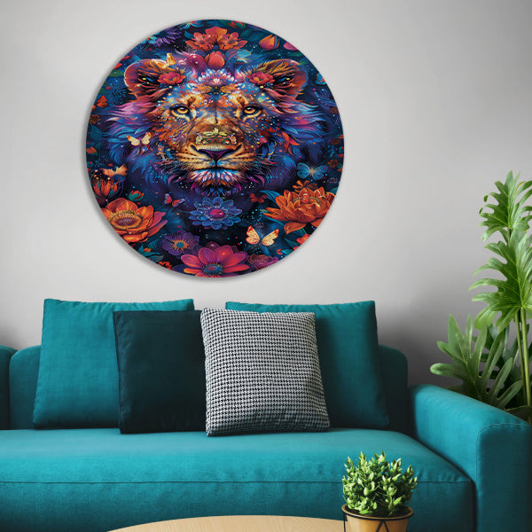 Zonnebloemen à la Van Gogh aluminium muurcirkel