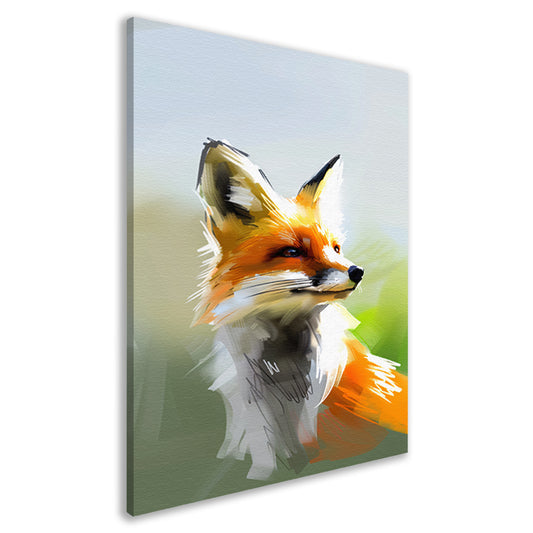 Prachtig realistisch schilderij van een vos canvas