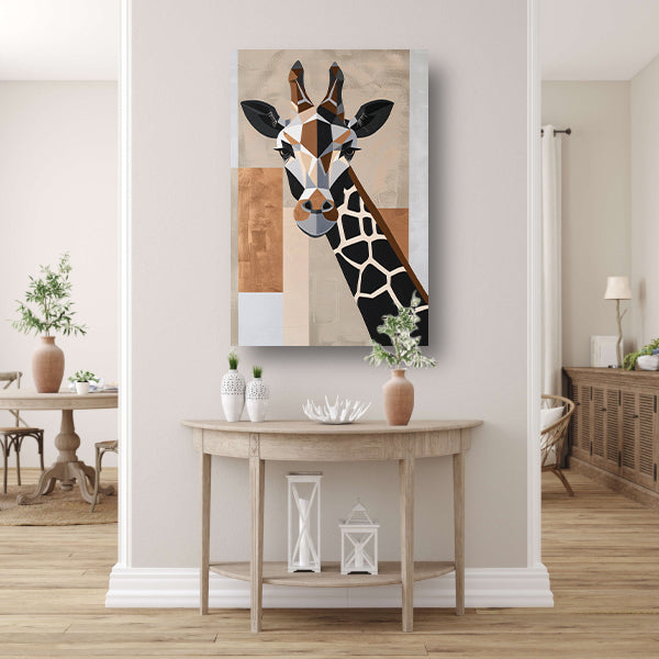 Geometrische giraffe in minimalistische stijl canvas