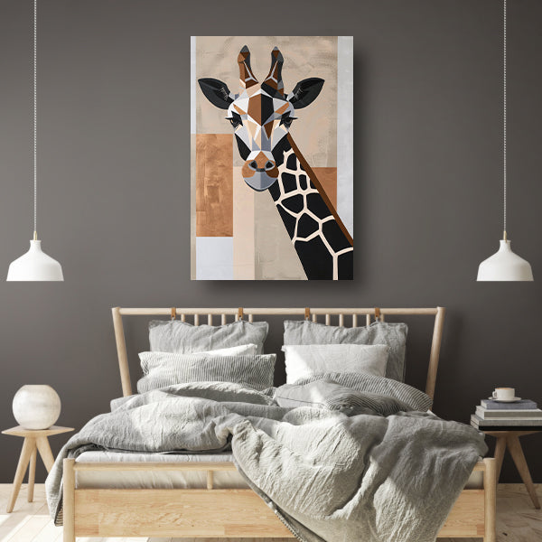 Geometrische giraffe in minimalistische stijl canvas